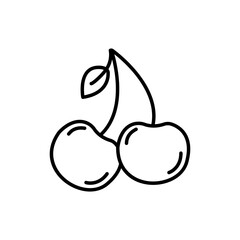 Cherry simple icon vector. Flat design.ai