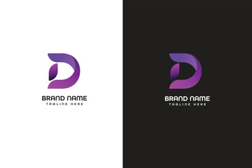 D letter modern logo 