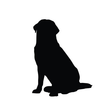 Black dog silhouette. Dog vector illustration.