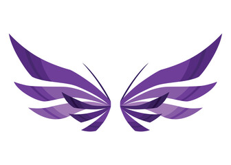 Cartoon wings of fairy creatures, fantasy characters and animals. Wings pairs with colorful cover designs. Isolated cartoon vector illustration