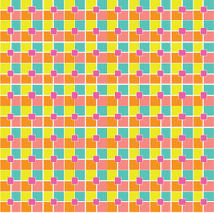 Square background with bright colors in pattern.