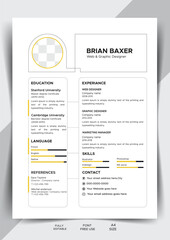 Modern Resume and Cover Letter Layout Template for Job Applications