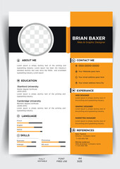 Modern Resume and Cover Letter Layout Template for Job Applications