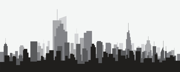 Modern City Skyline on white background. Real estate business concept. - 650081673