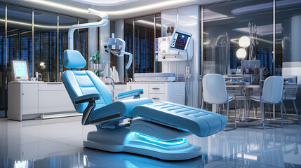 Modern Dental Clinic: Dentist Chair and Equipment
