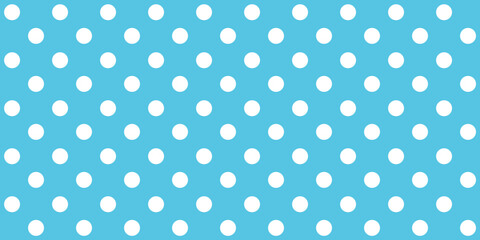 Weiße Punkte auf blauem Hintergrund - Nahtloses Muster - obrazy, fototapety, plakaty