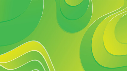 Green and yellow gradient fluid wave abstract background