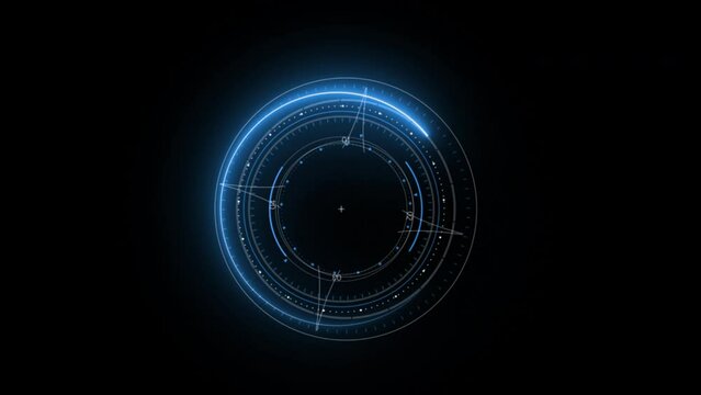 HUD Square searching target elements on isolated black background.