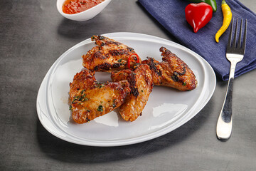 Buffalo grilled chicken wings barbecue