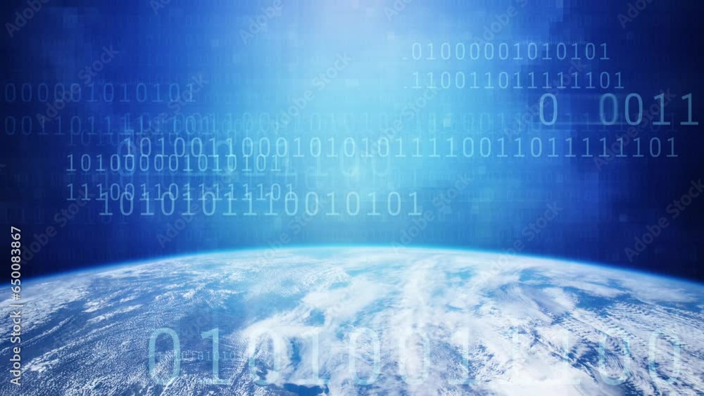 Poster digital world - virtual realms - data dances: exploring the language of technology - abstract blue h