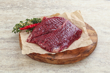 Raw beef machete steak for grill