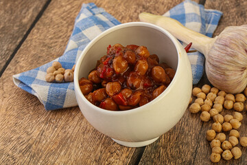 Baked chickpea with tomato sauce