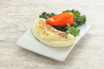 Roasted traditional cheese haloumi