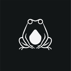 frog animal line art logo design