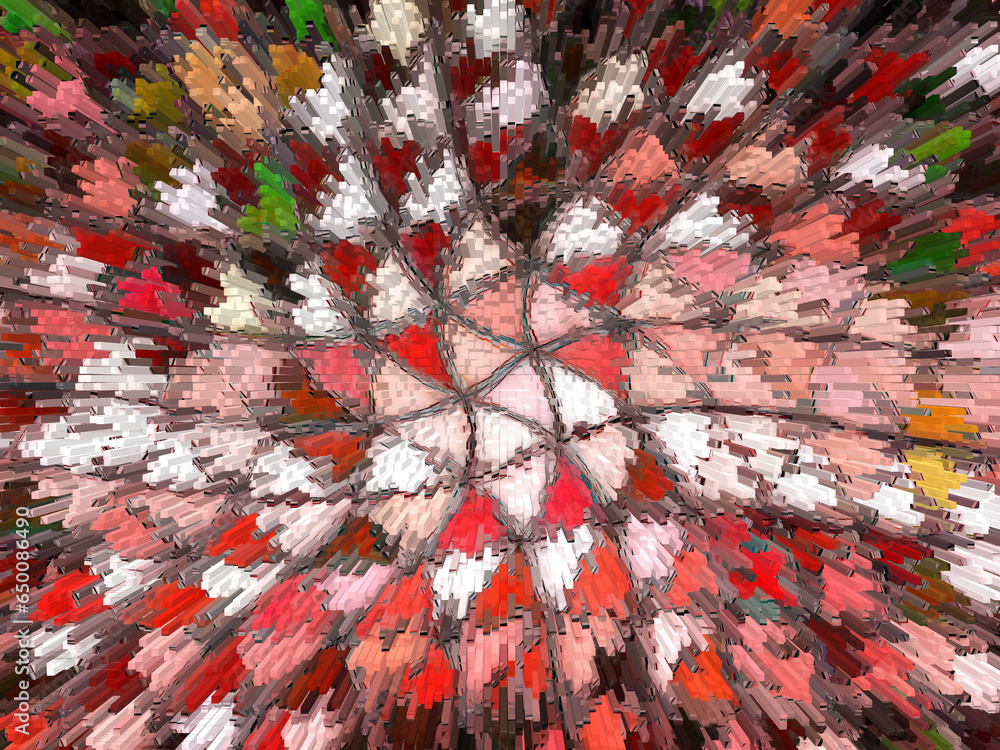 Aufkleber triangular mosaic bright colours exploding design