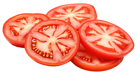 Sliced tomato isolated.