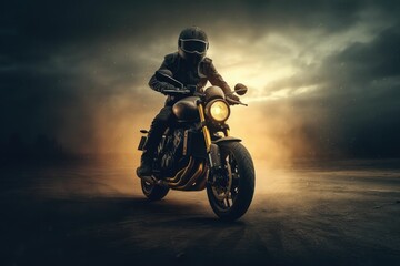 Men's silhouettes and touring motocross bikes.