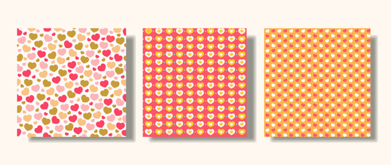 Flat heart pattern set.