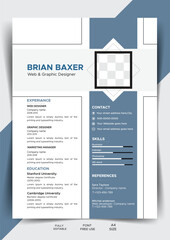 
Modern Resume and Cover Letter Layout Template for Job Applications