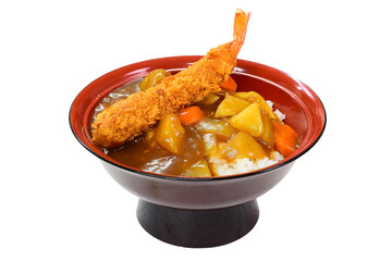 【PNG素材】海老フライカレー丼ぶり