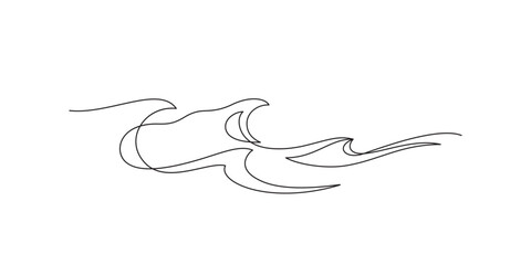 sea wave water one line minimalist style thin line
