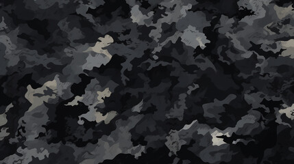 A seamless texture reveals a rough-textured camouflage pattern, evoking associations with military, hunting, or paintball environments.  - obrazy, fototapety, plakaty