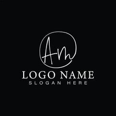 Elegant Script AM Letter Handwriting Logo - Perfect for Luxury Brands and Premium Identity Design
