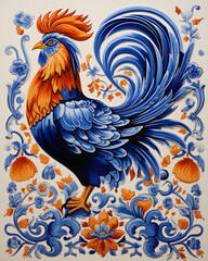 Fototapeta premium rooster on the wall