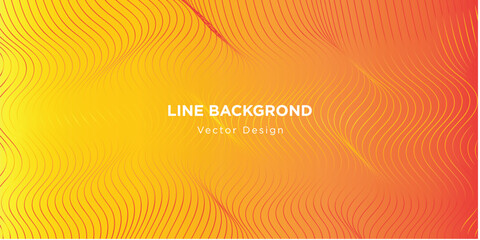 Orange yellow wave lines background. Angled curved Vector illustration.