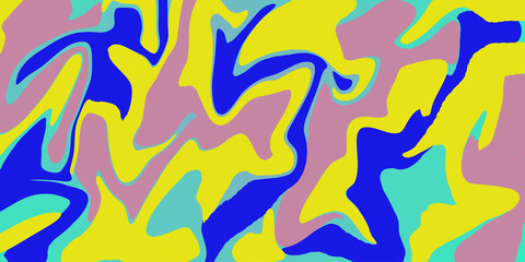 Abstract pattern. Handmade acrylic illustration. Texture for print, fabric, textile, wallpaper. Colorful background in blue, pink, yellow colors.