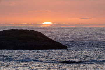 Sunset over the sea off of the island of Iona, Scotland