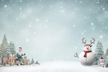 Obraz premium christmas background with snowman