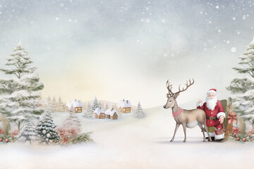santa claus and reindeer