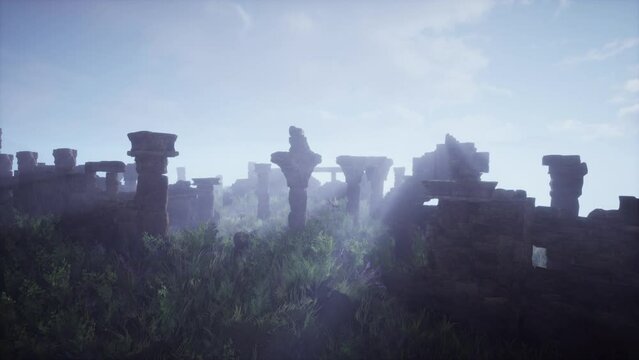 Disintegrating citadel on steep hillsides