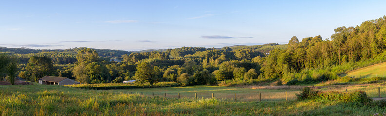Fototapeta premium Panorama view on rural Galicia, area between Lugo and Santiago de Compostela