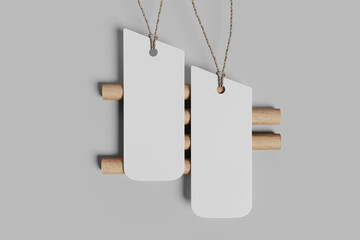 Clothes label tag blank white mockup