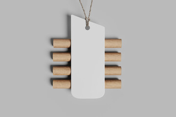 Clothes label tag blank white mockup