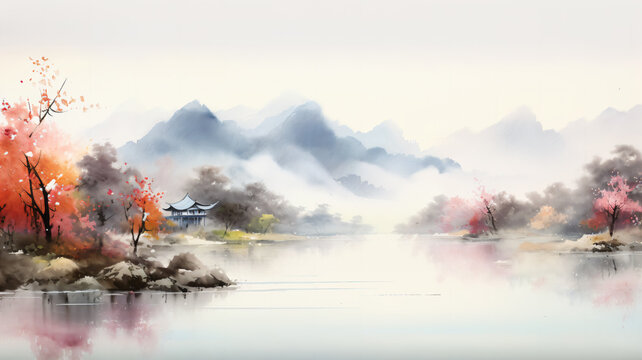 Brushstrokes of Renewal: Chinese Ink Painting Evoking the Spirit of Spring