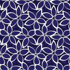 Blue Floral Seamless Pattern Design