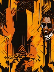 Seamless pattern background with graffiti