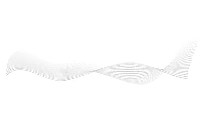Fototapeten Dotted halftone waves. Flowing wavy lines pattern. Abstract liquid shapes, wave effect dotted gradient texture. Curve textures with halftone circular point isolated on white background © designer_things