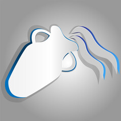 Vector zodiac sign icon Aquarius, in the form of an amphora with water  