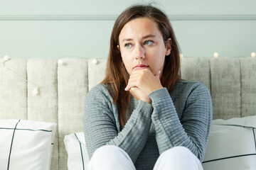 Sad woman suffering from insomnia