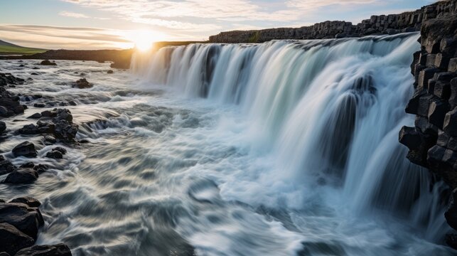 Nature's Spectacle: Stunning Real-Life Image of a Majestic Waterfall