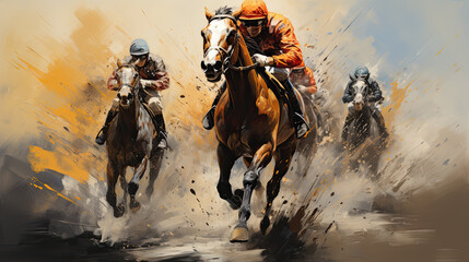 horse racing  illustration or poster