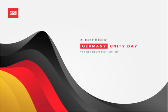 Germany Independence Day flag background with logotype October 3rd