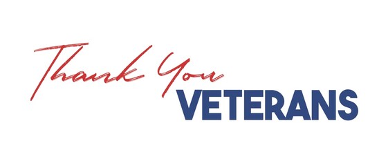 Thank You Veterans Greeting Card. Isolated on white background. Thank you Veterans stickers.