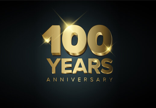 One hundred 100 years anniversary card template
