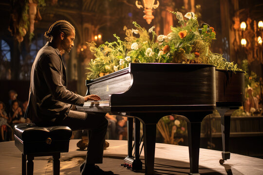 An Artist Playing The Piano At A Performance