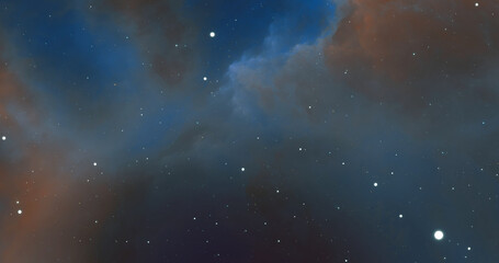 Space background with nebula and shining stars. Giant interstellar cloud. Infinite universe